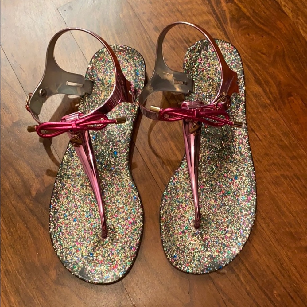 Worn 1x! Kate Spade multi glitter bow sandal